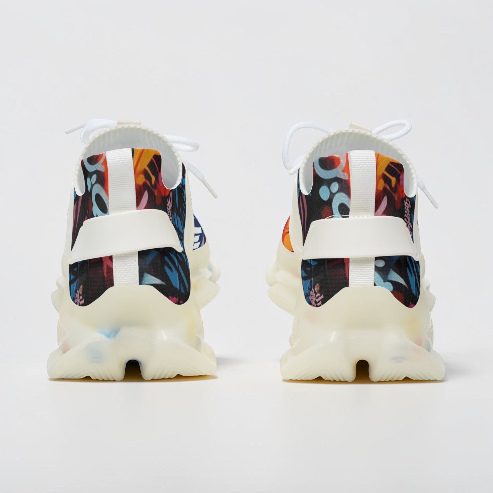 MONROE STORE zapatillas deportivas de malla para hombre con diseño abstracto multicolor y suela gruesa
