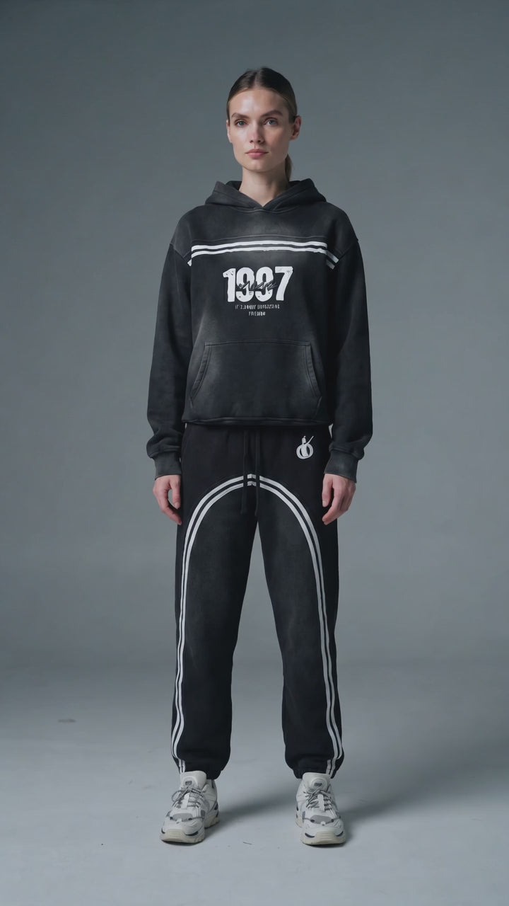 Sun Fade Contrast Tape Fleece Jogged Sweatpants